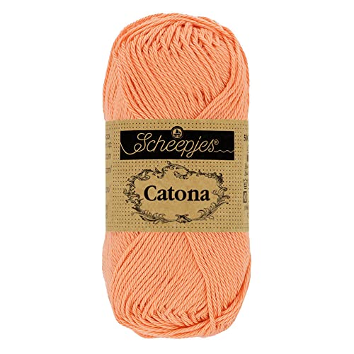 Scheepjes 1678-2 Catona Baumwolle Garn, 524 Apricot, 10x50g, 10 Count von Scheepjes