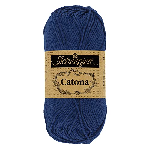 Scheepjes 1704-527 Catona Baumwolle Garn, 527 Midnight, 1x10g von Scheepjes