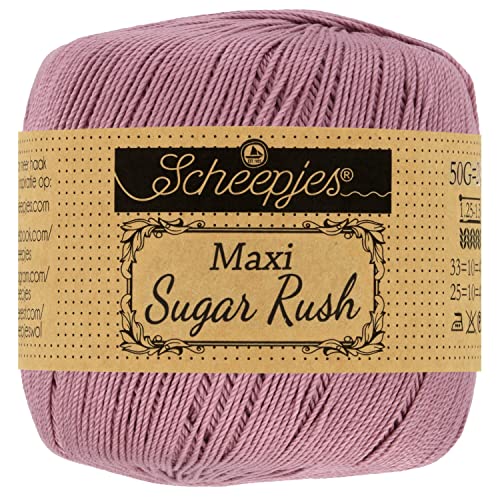 Scheepjes 1694-2 Maxi Sugar Rush Baumwolle Garn, 100% merzerisierte, 776 Antique Rose, 10x50g, 10 Count von Scheepjes