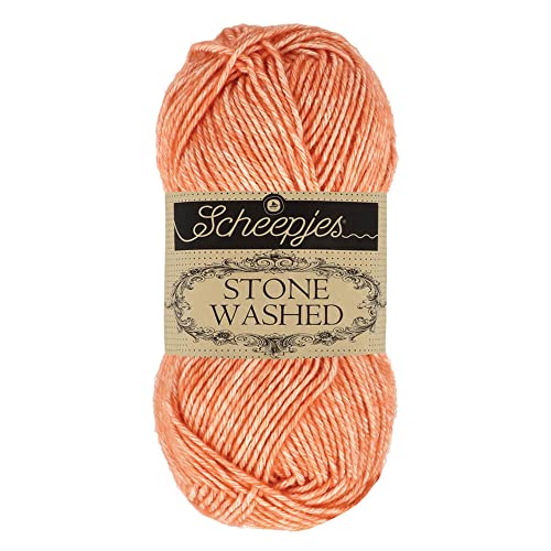 Scheepjes Stone Washed Garn – Koralle Nr. 816, Baumwoll-Acryl, 50 g von Scheepjes