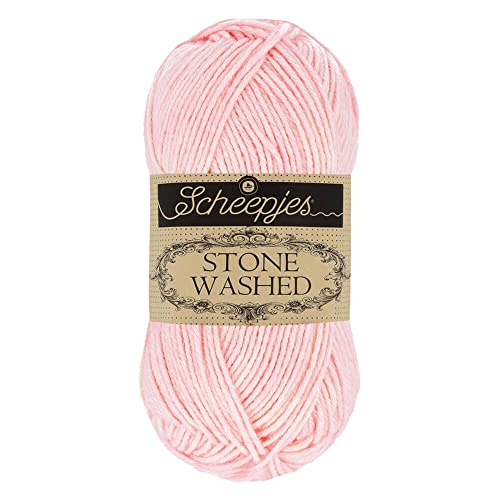 Scheepjes 1664-2 Stone Washed Baumwolle Garn, 820 Rose Quartz, 10x50g, 10 Count von Scheepjes