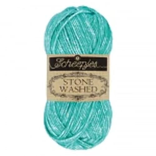 Scheepjes 1664-824 Stone Washed Baumwolle Garn, 78% 22% Acryl, 824 Turquoise, 1x50g von Scheepjes