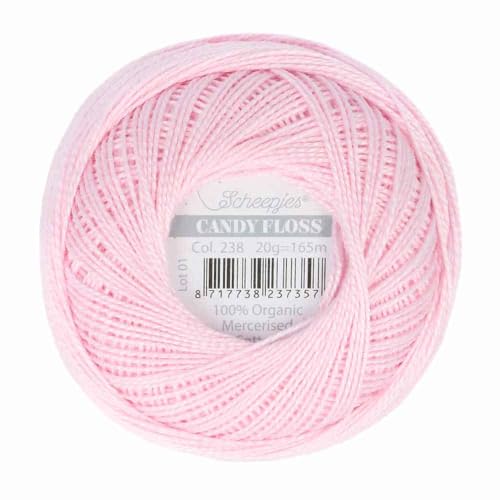 Scheepjes - Scheepjes Candy Floss 238 Powder Pink (165m) Bio Mercerisiert Baumwolle Garn - 1x20g von Scheepjes