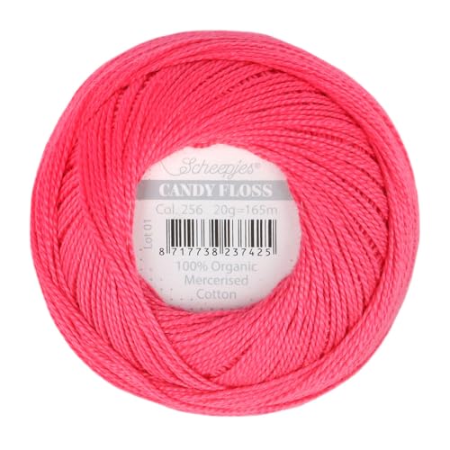 Scheepjes - Scheepjes Candy Floss 256 Cornelia Rose (165m) Bio Mercerisiert Baumwolle Garn - 1x20g von Scheepjes