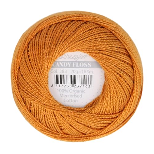 Scheepjes - Scheepjes Candy Floss 383 Ginger Gold (165m) Bio Mercerisiert Baumwolle Garn - 1x20g von Scheepjes