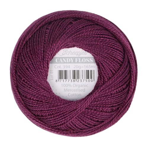 Scheepjes - Scheepjes Candy Floss 394 Shadow Purple (165m) Bio Mercerisiert Baumwolle Garn - 1x20g von Scheepjes