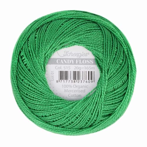 Scheepjes - Scheepjes Candy Floss 515 Emerald (165m) Bio Mercerisiert Baumwolle Garn - 1x20g von Scheepjes