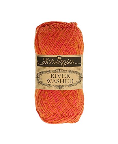 Scheepjes River Washed 1x50g - 944 Nile, Orange und Pinke Häkel- und Strickgarn von Scheepjes