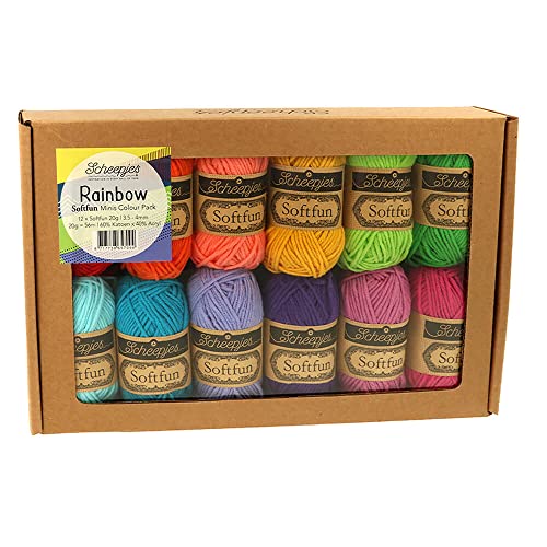 Scheepjes - Scheepjes Regenbogen Softfun Farbe Pack Garn - 12x20g von Scheepjes