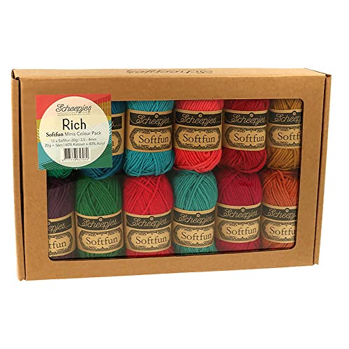 Scheepjes - Scheepjes Rich Softfun Yarn Color Pack - 12 Stück (1 Packung) von Scheepjes