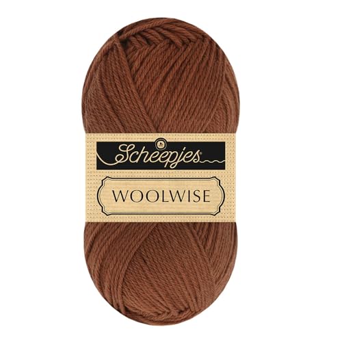 Scheepjes Woolwise 1x100g - 711 Cocoa Husk, Hochwertige Wolle für Strick- und Häkelprojekte von Scheepjes