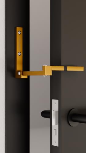 Scheffinger Türsicherung V77, robuste Konstruktion, maximaler Widerstand, zuverlässiger Schutz gegen Einbruch für Haustüren in der Farbe Perlgold von Scheffinger