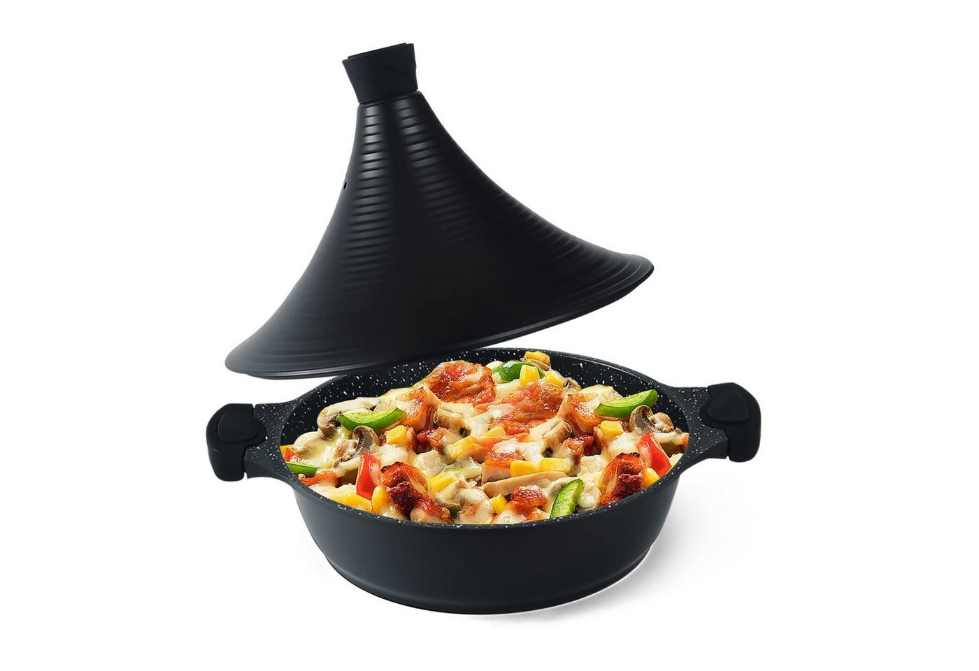 Scheffler Dampfgartopf Tajine Topf - Marokkanische Tagine Antihaftbeschichtung, Aluminium (Topf mit kegelförmigem Deckel), Induktion, induktionsgeeignet von Scheffler