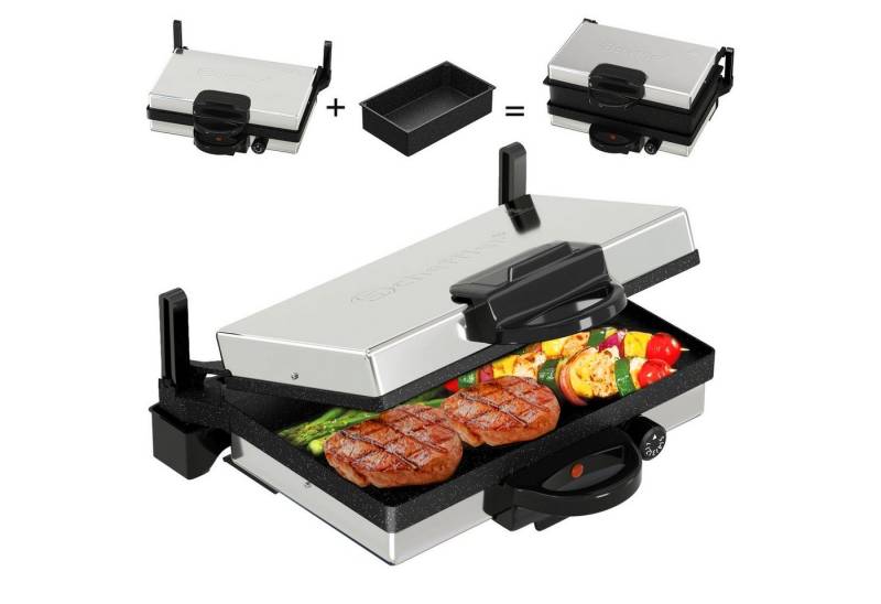 Scheffler Elektrogrill Kontaktgrill 3 in 1 Multigrill, Grill, Elektrischer Optigrill, 2000,00 W, Antihaftbeschichtet, Edelstahl Tischgrill mit Grill Scheffler Elektrogrill Kontaktgrill 3 in 1 Multigrill, Grill, Elektrischer Optigrill, 2000,00 W, Antihaftbeschichtet, Edelstahl Tischgrill mit Grill von Scheffler