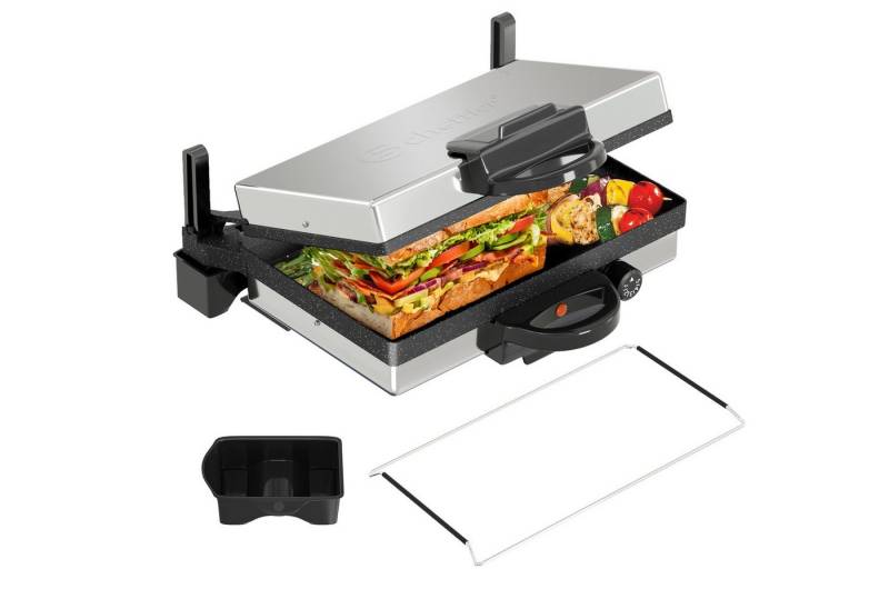 Scheffler Kontaktgrill Kontaktgrill Optigrill Elektrogrill 3 in 1 Multigrill 2000W Grill, 2000,00 W, Antihaftbeschichtet, Edelstahl Tischgrill mit Grill von Scheffler