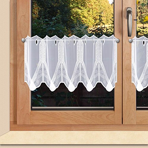 SeGaTeX home fashion Moderne Exclusive Scheibengardine Elegance Weiss aus Plauener Spitze in Zwei Höhen von SeGaTeX home fashion