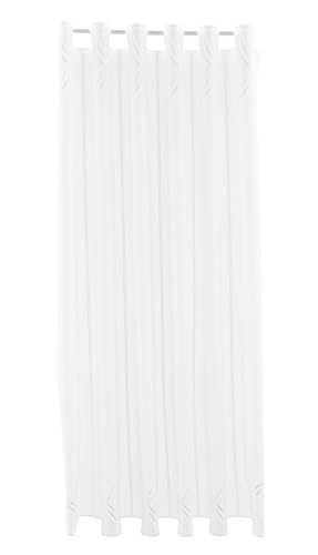 Scheibengardinen Höhe Variabel Scheibengardine Streifenmuster Welle 153 cm hoch Weiß - Wunschbreite frei wählbar durch gekaufte Menge in 15,5 cm Schritten - Meterware von Scheibengardinen Höhe Variabel