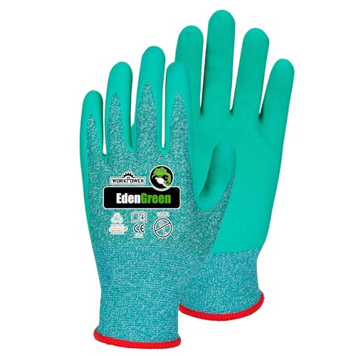 Scheibler Workwear – Gartenhandschuhe Eden Green – Handschuhe für Gartenarbeit – Arbeitshandschuhe hochelastisch & griffig – verfügbar in den Größen 7 (Grün-meliert/Mint) von Scheibler