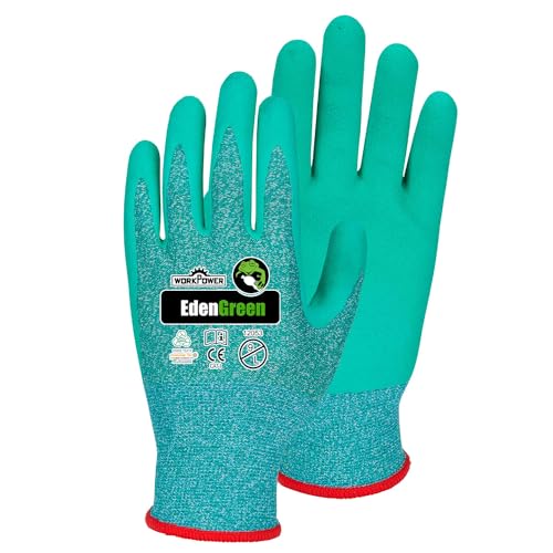 Scheibler Workwear – Gartenhandschuhe Eden Green – Handschuhe für Gartenarbeit – Arbeitshandschuhe hochelastisch & griffig – verfügbar in den Größen 8 (Grün-meliert/Mint) von Scheibler