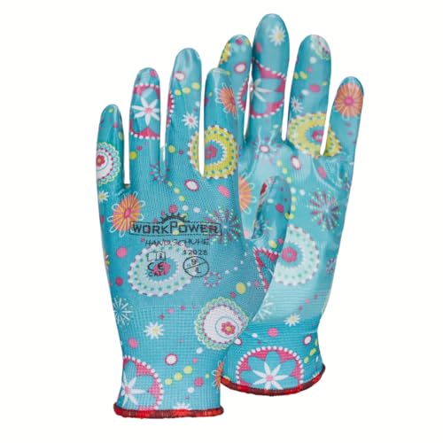 Scheibler Workwear – Gartenhandschuhe Flower – Handschuhe für Gartenarbeit – Arbeitshandschuhe hochelastisch & griffig – verfügbar in den Größen 10 (Bunt) von Scheibler