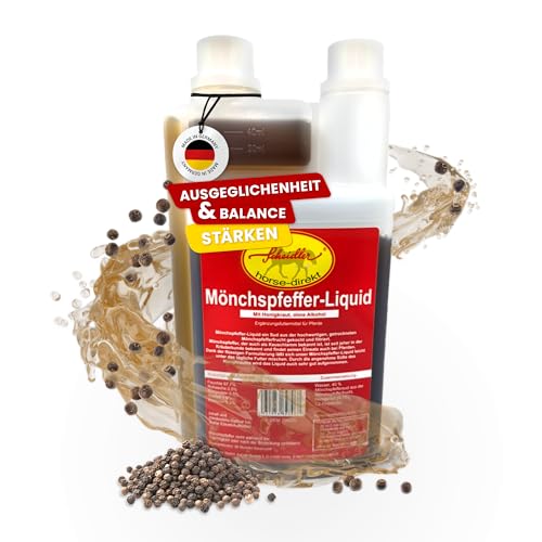 Scheidler horse-direkt Mönchspfeffer Liquid für Pferde 1000ml Hochdosiert – 100% Natürliches Ergänzungsfuttermittel für Rosse bei Stuten – Beruhigung bei Unruhe – Entspannung & Anti-Stress Scheidler horse-direkt Mönchspfeffer Liquid für Pferde 1000ml Hochdosiert – 100% Natürliches Ergänzungsfuttermittel für Rosse bei Stuten – Beruhigung bei Unruhe – Entspannung & Anti-Stress von Scheidler horse-direkt