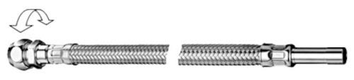 Schell 103070699 Flexibler Schlauch Clean-Flex S 3/8 x 10 mm Rohrstutzen d - 10 mm ø 500 mm, chrom von Schell