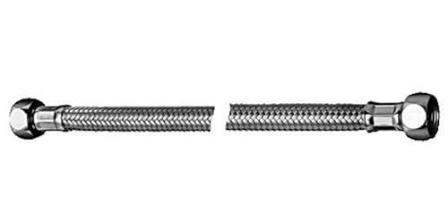 SCHELL 102150699 Armaturenanschluss , Anschlussschlauch flexibel, Clean-Fix S , Schlauch mit Drahtumflechtung aus Edelstahl und Überwurfmuttern 3,8“ IG, Dichtungen vormontiert , Länge 300 mm, Chrom von Schell