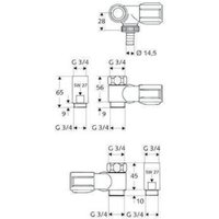 Schell NA-Ventil COMFORT chrom, für Wandbatterien, 3/4" Anschluss rechts, 56 mm von Schell