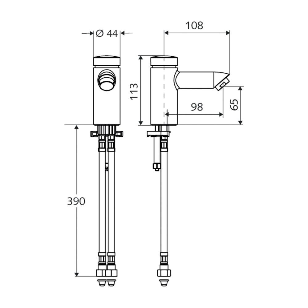 Schell SC HD-M Standventil Petit Selbstschluss, Mischwasser, Chrom 021510699 von Schell