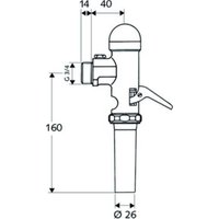 Schell WC-Druckspüler SCHELLOMAT 3/4 m. Hebel Einstellbereich 6-14L chrom von Schell