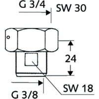 Schell Wasserzähler-Verschraubung chrom 3/4" IG von Schell