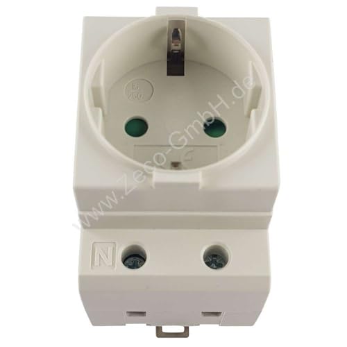 SchellCount Steckdose Schuko für Hutschiene 16A 230V 2P+E grau - Einbausteckdose für Verteilereinbau Schaltschrank Zählerschrank Schutzkontaktsteckdose für 35mm DIN Trägerschienenmontage Hutschiene SchellCount Steckdose Schuko für Hutschiene 16A 230V 2P+E grau - Einbausteckdose für Verteilereinbau Schaltschrank Zählerschrank Schutzkontaktsteckdose für 35mm DIN Trägerschienenmontage Hutschiene von SchellCount