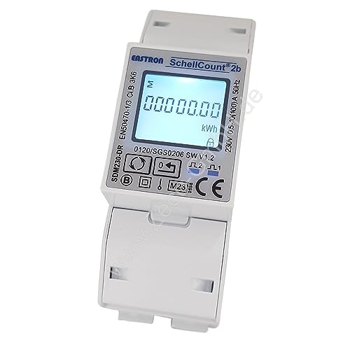 Schellcount2b - Stromzähler digitaler Wechselstromzähler MID geeicht für DIN Hutschiene mit LCD, bis 100A,1000imp./kWh mit Tageszählfunktion multifunktionale Anzeige Schellcount2b - Stromzähler digitaler Wechselstromzähler MID geeicht für DIN Hutschiene mit LCD, bis 100A,1000imp./kWh mit Tageszählfunktion multifunktionale Anzeige von SchellCount