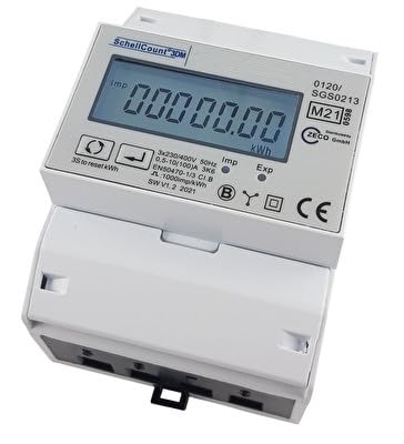 Schellcount3DM Mod-Bus Drehstromzähler, 100A, MID geeicht, LC-Display, 4TE breit Schellcount3DM Mod-Bus Drehstromzähler, 100A, MID geeicht, LC-Display, 4TE breit von SchellCount