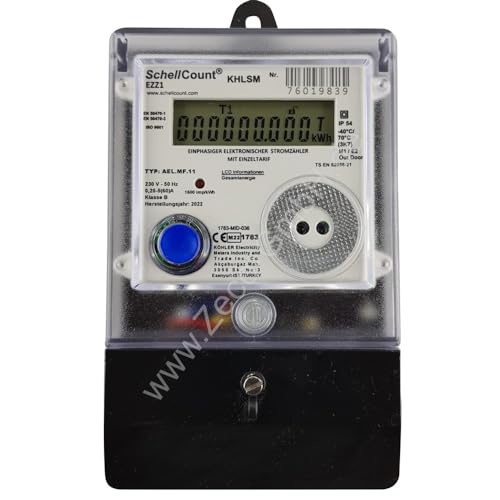 elektronischer Wechselstromzähler 60A MID 2023 Zulassung bzw. geeicht und für Verrechnungszwecke zugelassen für Zählerkreuzmontage von SchellCount EZZ1 elektronischer Wechselstromzähler 60A MID 2023 Zulassung bzw. geeicht und für Verrechnungszwecke zugelassen für Zählerkreuzmontage von SchellCount EZZ1 von SchellCount