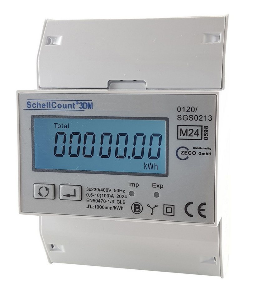 Schellcount Drehstromzähler Modbus RS485, Zweirichtungszähler für DIN Hutschiene Stromzähler, S0 Schellcount Drehstromzähler Modbus RS485, Zweirichtungszähler für DIN Hutschiene Stromzähler, S0 von Schellcount