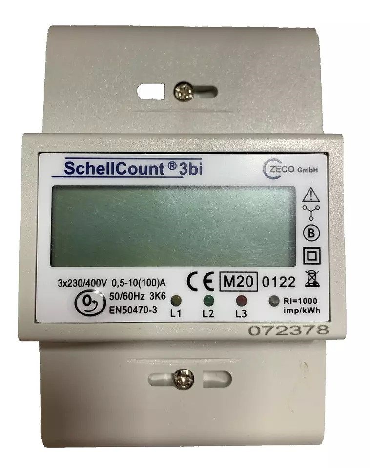 Schellcount Drehstromzähler Zweirichtungs Drehstromzähler, 100A, MID geeicht, 4TE für Hutschiene Schellcount Drehstromzähler Zweirichtungs Drehstromzähler, 100A, MID geeicht, 4TE für Hutschiene von Schellcount