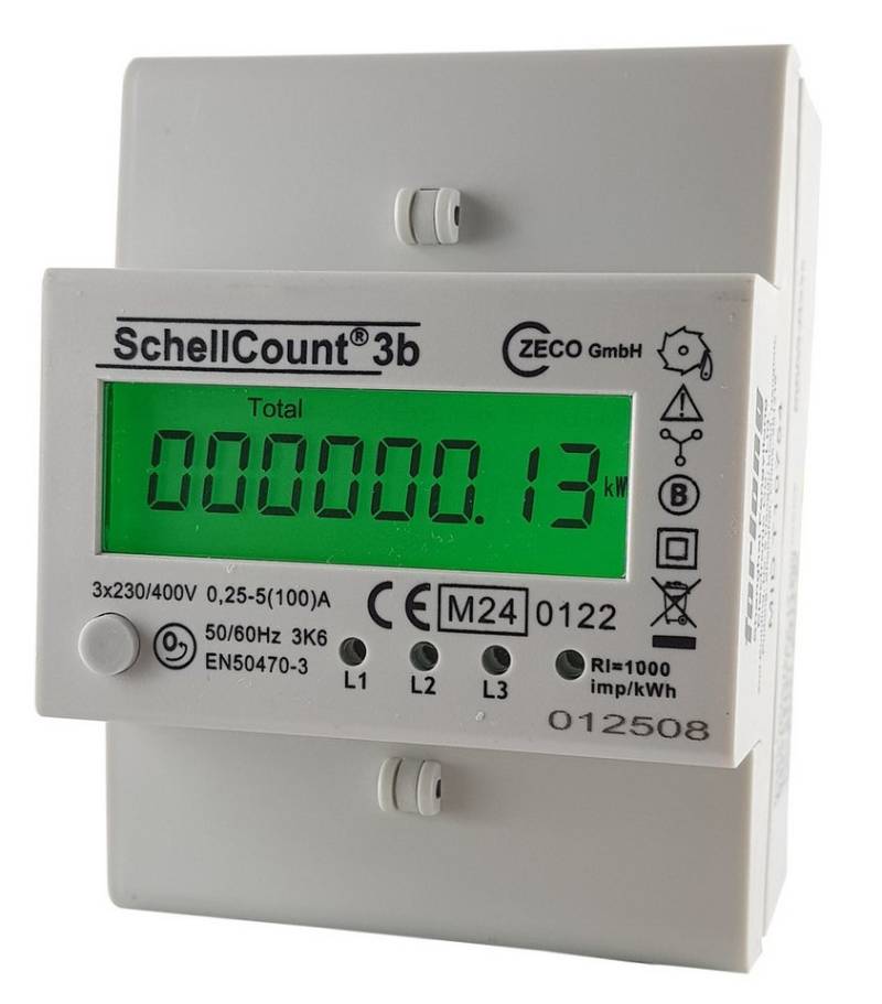 Schellcount Drehstromzähler mit Tageszähler (rückstellbar) + momentane Lastanzeige, geeicht von Schellcount