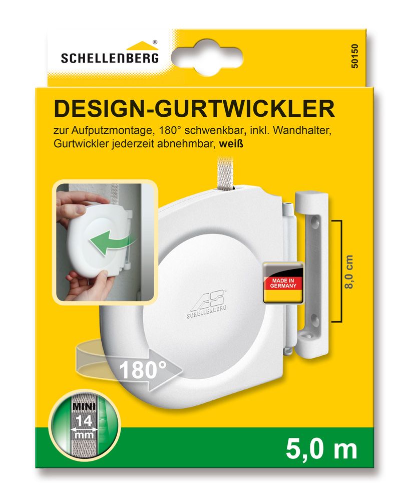 Schellenberg Design Aufschraubwickler Gurtwickler Mini weiß mit Gurt Schellenberg Design Aufschraubwickler Gurtwickler Mini weiß mit Gurt von Schellenberg Alfred