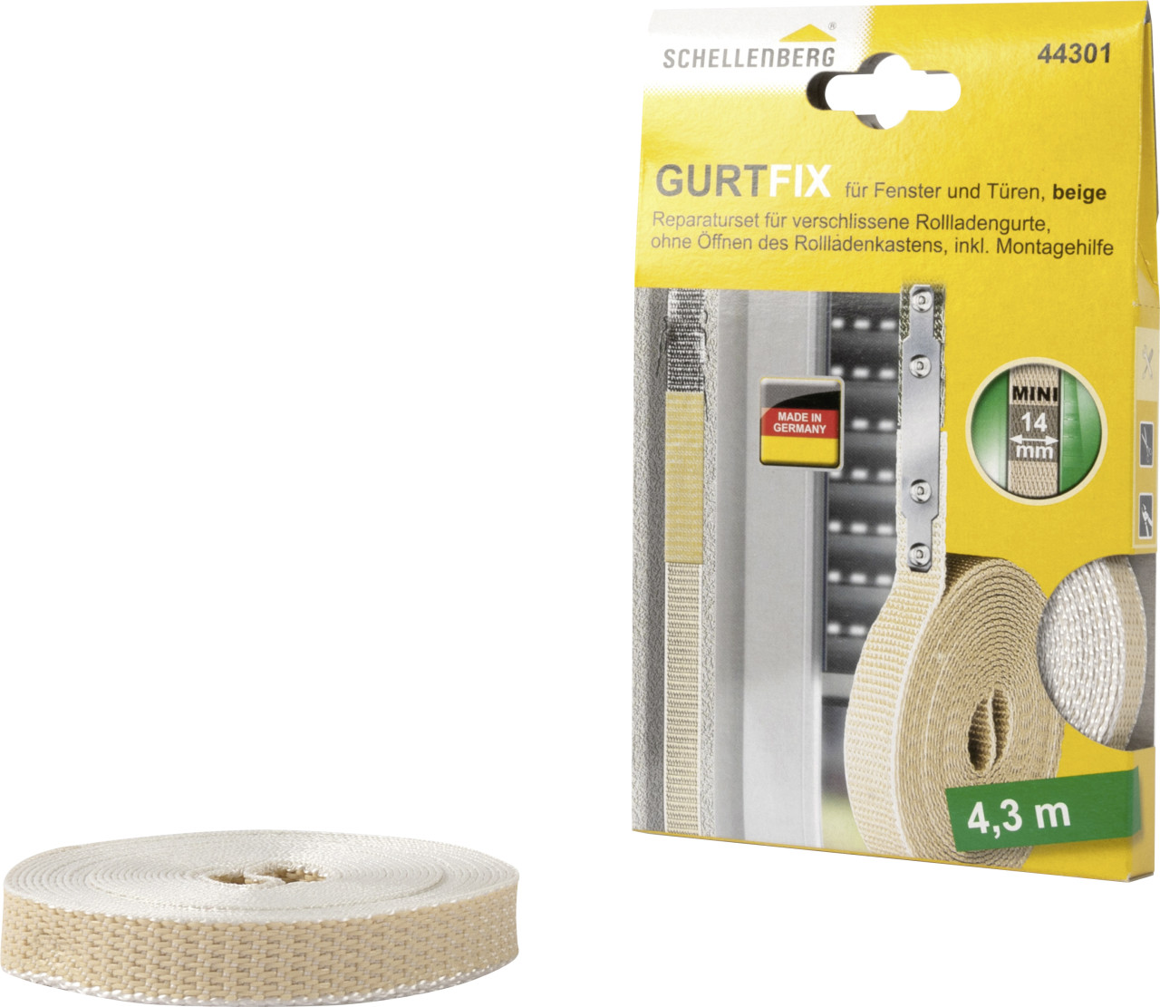 Schellenberg Gurtfix Mini Schnellreparaturset 14 mm x 4,30 m beige von Schellenberg Alfred