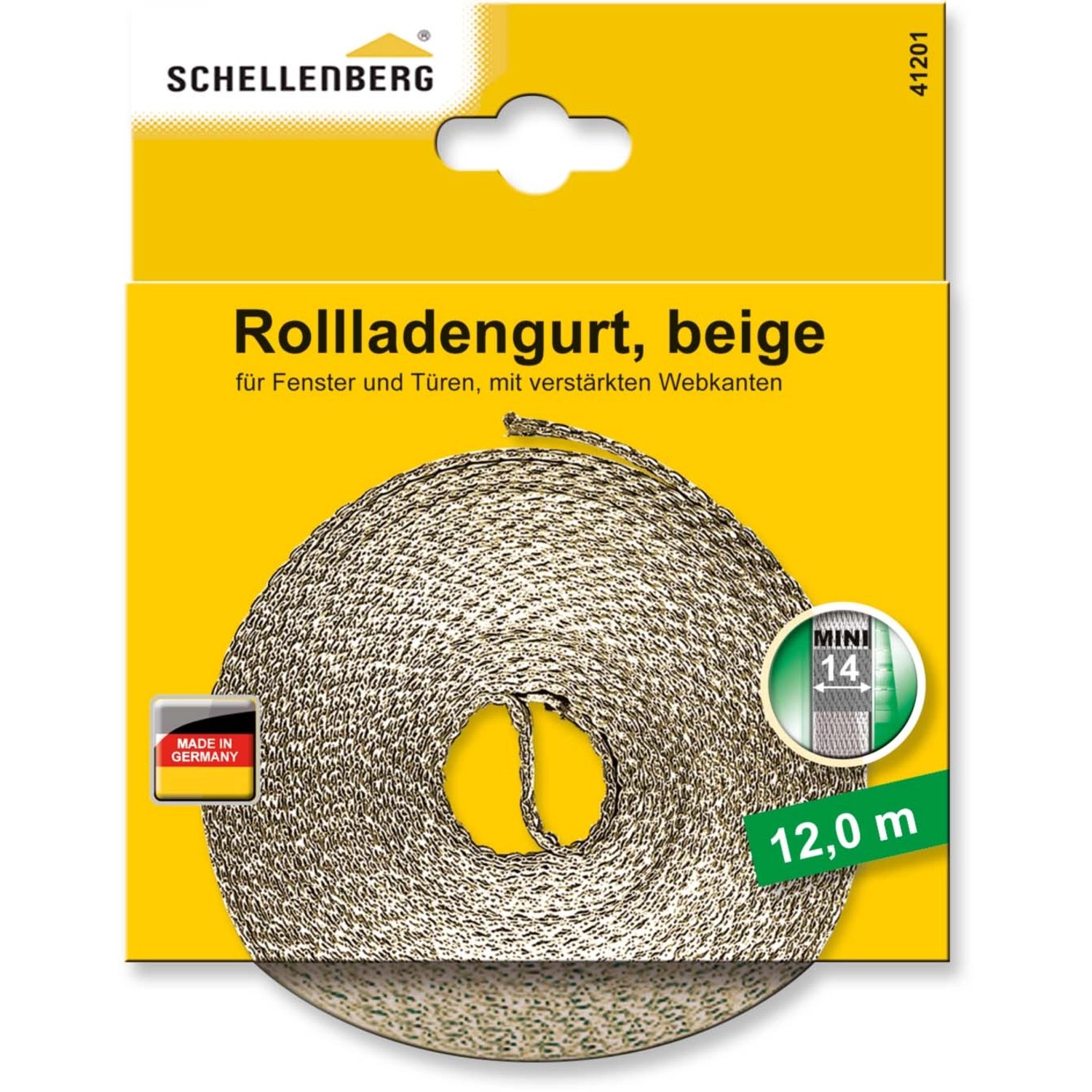 Schellenberg Rollladengurt Mini 14 mm 12 m Beige von Schellenberg