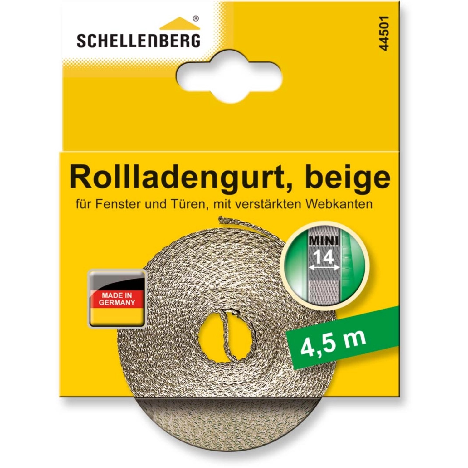 Schellenberg Rollladengurt Mini 14 mm 4,5 m Beige von Schellenberg