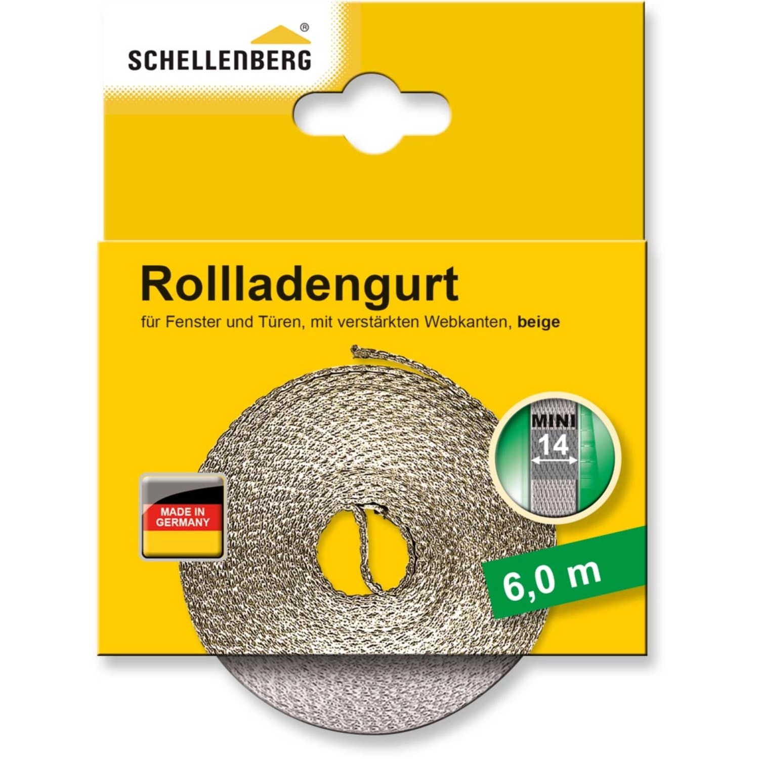 Schellenberg Rollladengurt Mini 14 mm 6 m Beige von Schellenberg