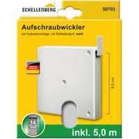 SCHELLENBERG Aufputz-Gurtwickler "Minisystem, Aufschraubwickler inkl. 5 m Gurtband", Rollladengurtwickler zur Montage in der Fensterlaibung von Schellenberg