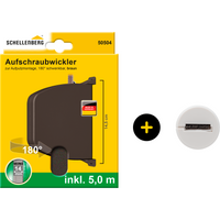 SCHELLENBERG Aufputz-Gurtwickler "Aufschraubwickler für das Rollladensystem Mini, inkl. Gurtführung", 180 schwenkbar, mit vormontiertem Rollladengurtband, braun oder weiß von Schellenberg