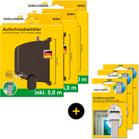 SCHELLENBERG Aufputz-Gurtwickler "Aufschraubwickler für das Rollladensystem Mini, inkl. Gurtführung", 180 schwenkbar, mit vormontiertem Rollladengurtband, braun oder weiß von Schellenberg