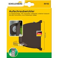 SCHELLENBERG Aufputz-Gurtwickler "Aufschraubwickler für das Rollladensystem Mini", aufklappbar, mit festem Lochabstand, 155 mm, weiß oder braun von Schellenberg