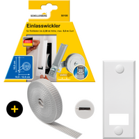 SCHELLENBERG Einlass-Gurtwickler "inkl. Abdeckplatte, Gurtführung, Rollladengurt grau oder weiß", Unterputz Gurtwickler 10,5 cm Lochabstand für das Rollladensystem Maxi von Schellenberg