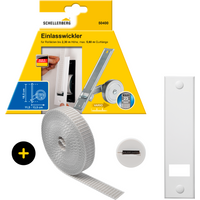 SCHELLENBERG Einlass-Gurtwickler "inkl. Abdeckplatte, Gurtführung, Rollladengurt grau oder weiß", Unterputz Gurtwickler 18,5 cm Lochabstand für das Rollladensystem Maxi von Schellenberg