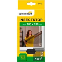 SCHELLENBERG Fliegengitter-Gewebe "für Fenster ohne bohren", Insektenschutz mit Klettband, 100 x 130 cm, anthrazit und weiß von Schellenberg